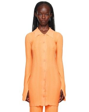 REMAIN Birger Christensen Orange Buttoned Cardigan