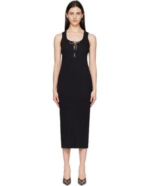 Burberry Lace-Up Midi Dress - Black