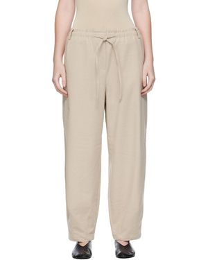 UMARMUNG Off- Wool Flannel Oval Silhouette Lounge Trousers - Natural