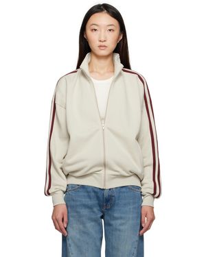 6397 Burgundy Fleecy Track Zip Up Sweatshirt - Multicolour