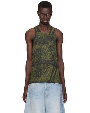 MISBHV Printed Racerback Cotton Tank Top - Black