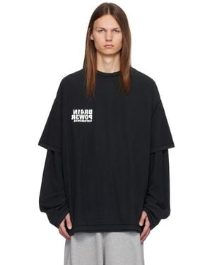 Vetements Brainpower Inside-Out Layered T-Shirt - Black