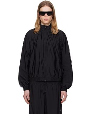 ALAINPAUL Gathered Neck Track Jacket - Black