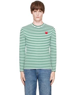 COMME DES GARÇONS PLAY Emblem Heart Long Sleeve T-Shirt - Green