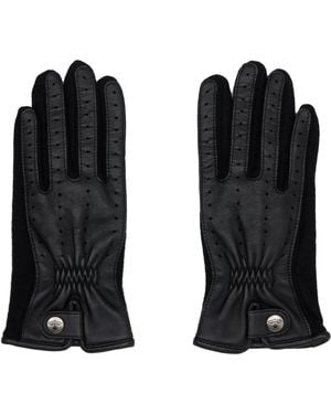 Vivienne Westwood Gants Noirs En Cuir Et En Laine