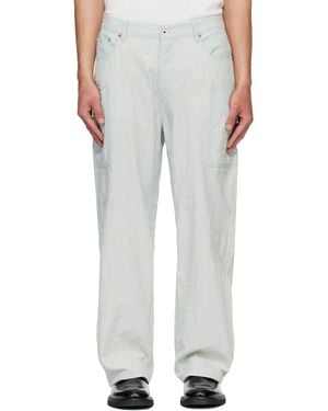 KENZO Paris Cartoon' Embroidered Cargo Trousers - Grey