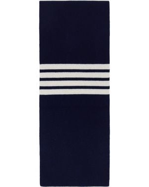 Thom Browne Cashmere Rib 4-Bar Scarf - Blue