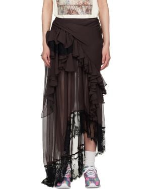 Collina Strada Burgundy Angelica Maxi Skirt - Black