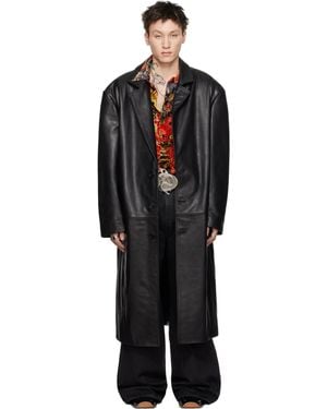 Lu'u Dan Crombie Leather Coat - Black