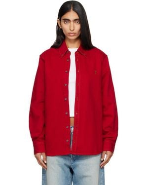 Ami Paris Ami De Coeur Cotton Shirt - Red