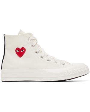 COMME DES GARÇONS PLAY Off- Converse Edition Chuck 70 Og Single Heart Trainers - White