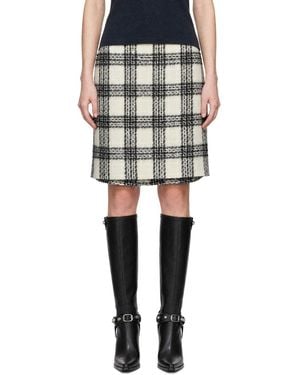 Vetements Jupe Midi Blanc Cassé En Tweed - Noir