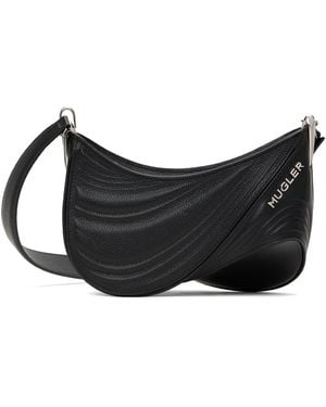 Mugler スモール Embossed Spiral Curve 01 バッグ - ブラック
