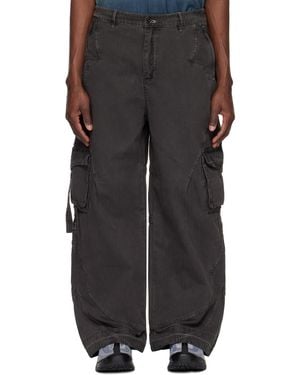 Professor.E Pantalon Cargo Oteroi Noir À Sangles