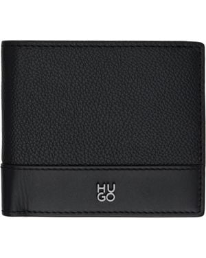 HUGO Leather Bifold Wallet - Black