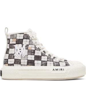 Amiri Chequered Court Hi Trainers - Black