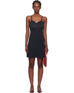 Caro Editions Jersey Slip Minidress - Black