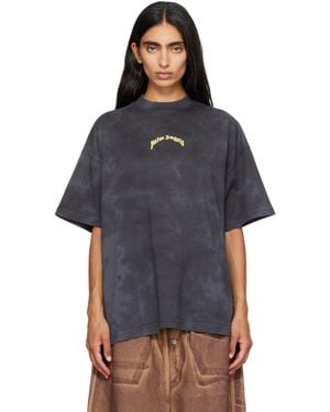 Palm Angels Curved Logo T-Shirt - Blue