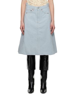 Victoria Beckham ブルー Cocoon Detail デニム ミディアムスカート - ブラック