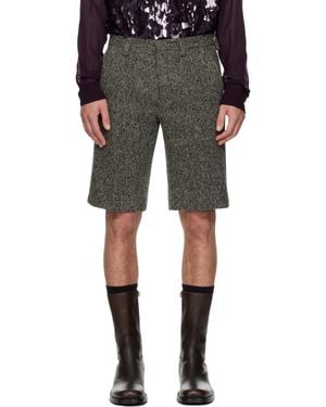 Dries Van Noten グレー テーラード ウール ショートパンツ - ブラック