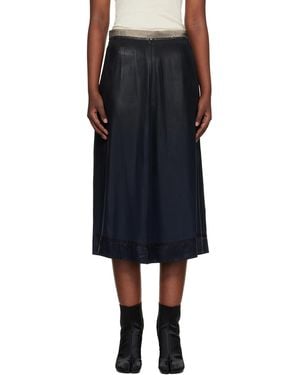 Maison Margiela Foil-Treated Midi Skirt - Black