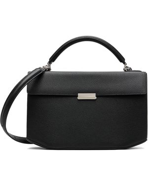 TOTEME Clip Grained-Leather Top Handle Bag - Black