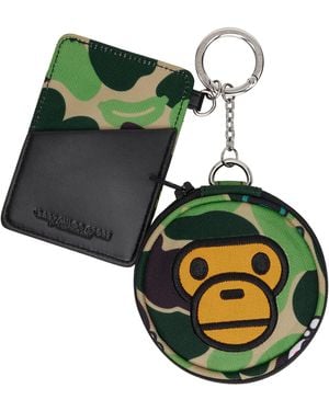 A Bathing Ape Khaki Baby Milo Card Holder Mirror Keychain - Green