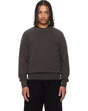 Les Tien French Terry Binded Neck Raglan Sweatshirt - Black