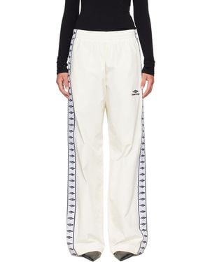 Balenciaga Off- Techno Cotton Poplin Track Trousers - Black