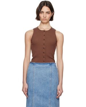 JW Anderson ブラウン Buttoned トップス - ブルー