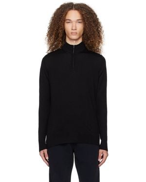 Sunspel Half-Zip Sweater - Black