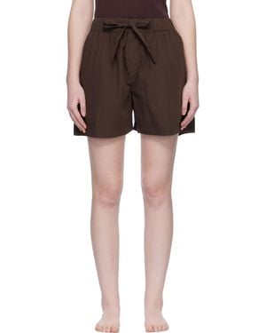 Tekla Poplin Pyjama Shorts - Black