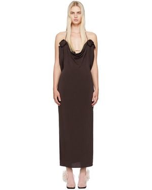 Magda Butrym Cowl Neck Midi Dress - Black