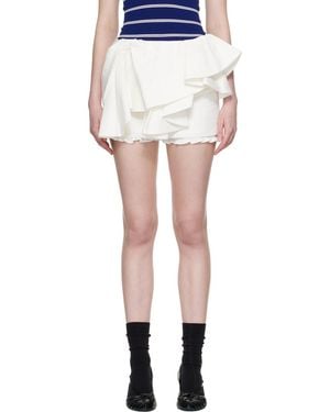 ShuShu/Tong Asymmetrical Bow & Ruffle Miniskirt - Black