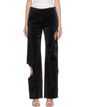 Off-White c/o Virgil Abloh Velvet Coated Meteor Faux-Leather Trousers - Black
