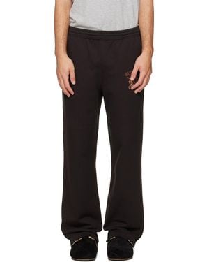 Burberry Embroidered-Logo Sweatpants - Black