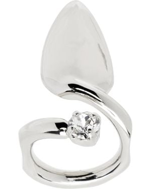 Justine Clenquet Luce Crystal Nail Ring - White