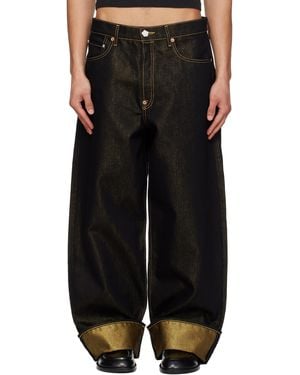 KENZO Turn Up Wide Fit Jeans - Black