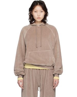 Baserange Taupe Rim Raglan Hoodie - Natural