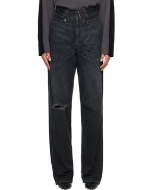 MM6 by Maison Margiela Rolled Waist Jeans - Black