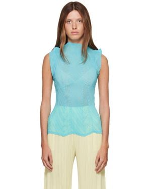 Issey Miyake Zigzag Pleats Top - Blue