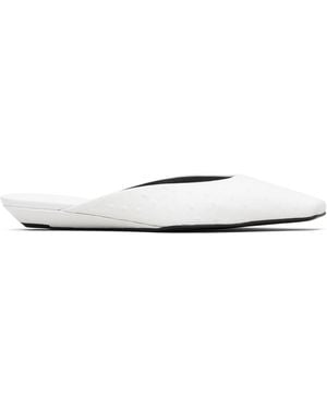 Loulou de Saison Alix Ostrich-Effect Leather Mule Flats - Black