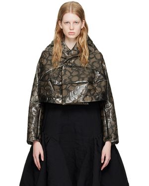Comme des Garçons Grey Flower Jacket - Black