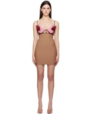 Nensi Dojaka Tan & Celina Floral Petal Minidress - Black