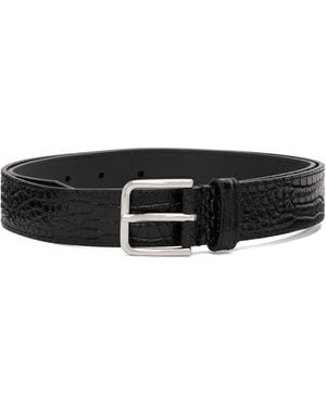 Frankie Shop Toni Croc Patent Leather Belt - Black