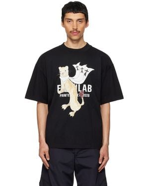 Egonlab Hermine Print Cotton T-Shirt - Black