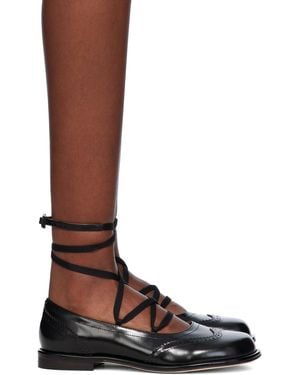 ShuShu/Tong Black Lace-up Flat Brogues - Brown