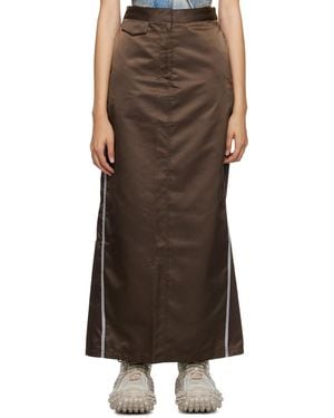 OPEN YY Two-Pocket Maxi Skirt - Brown