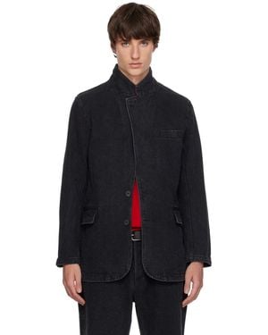 SIR. Washed Denim Blazer - Black