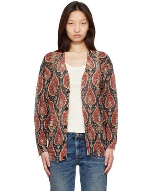 R13 Printed Boyfriend Cardigan - Brown